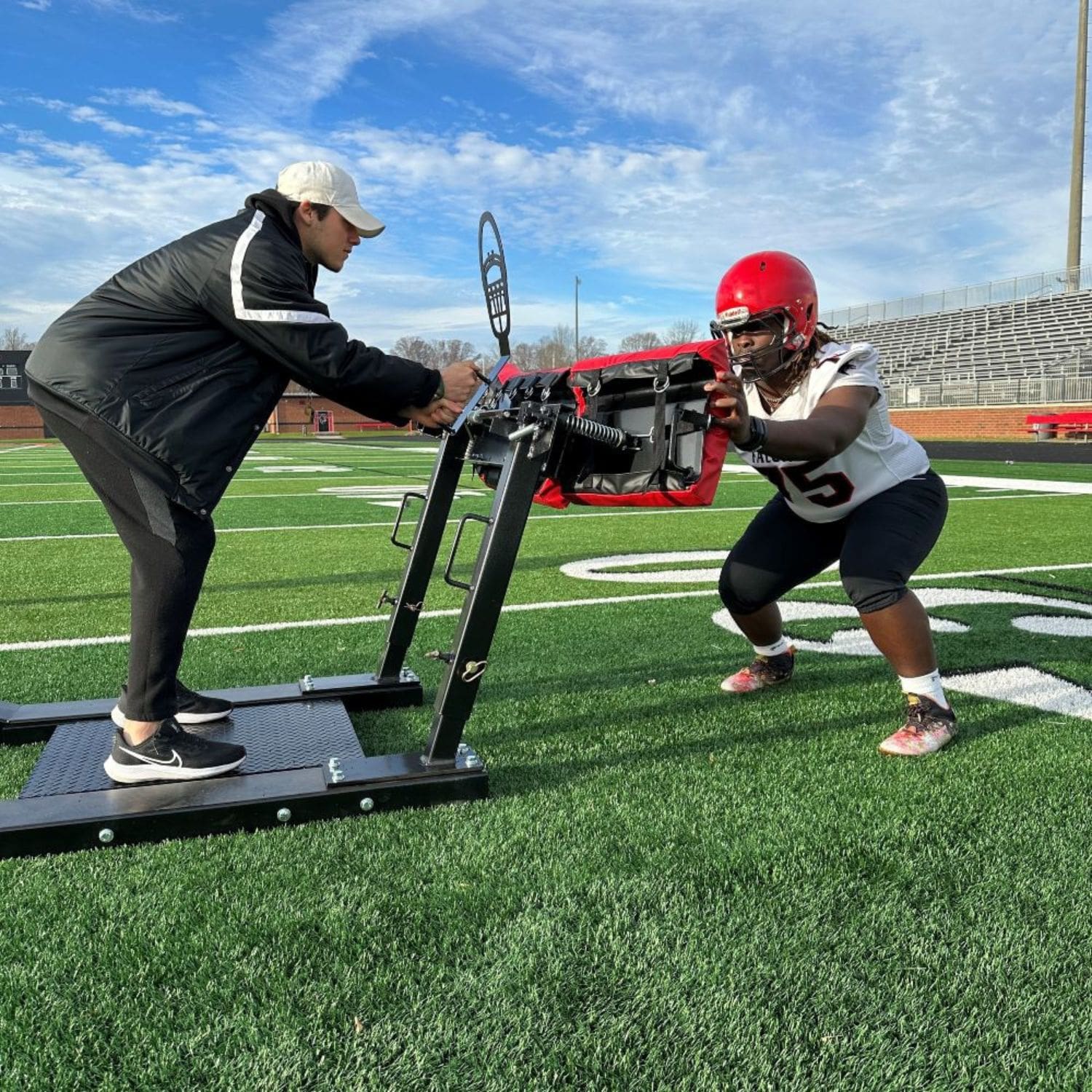 Rae Crowther Defensive Reaction Machine (DFR) Sled practice